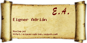 Eigner Adrián névjegykártya